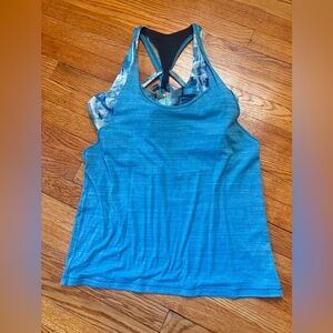Lululemon Athletica Blue Tie-Dye Racerback Tank Top